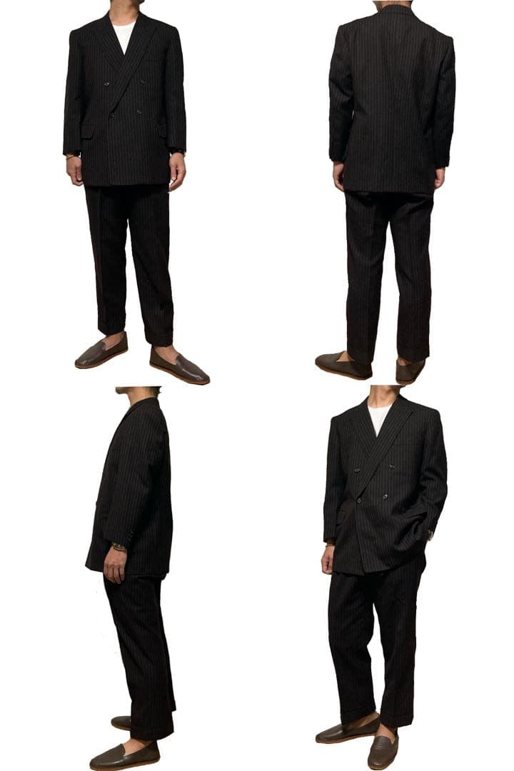 着画有り 60s vintage 昭和 スーツ セットアップ ダブル ウール