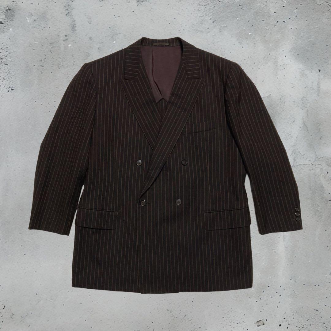 着画有り 60s vintage 昭和 スーツ セットアップ ダブル ウール