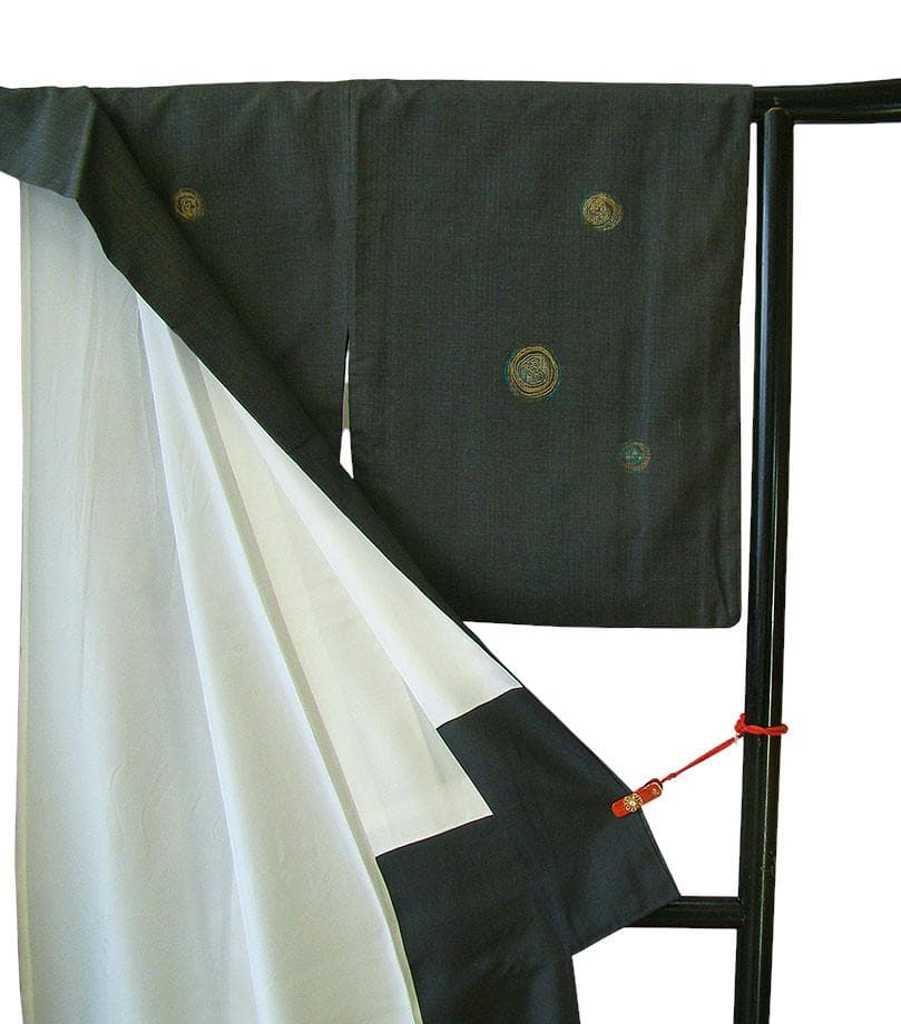 本場縞大島紬・訪問着＆紬袋帯・帯〆・帯揚げセット（正絹）仕立上り＜TT1302＞