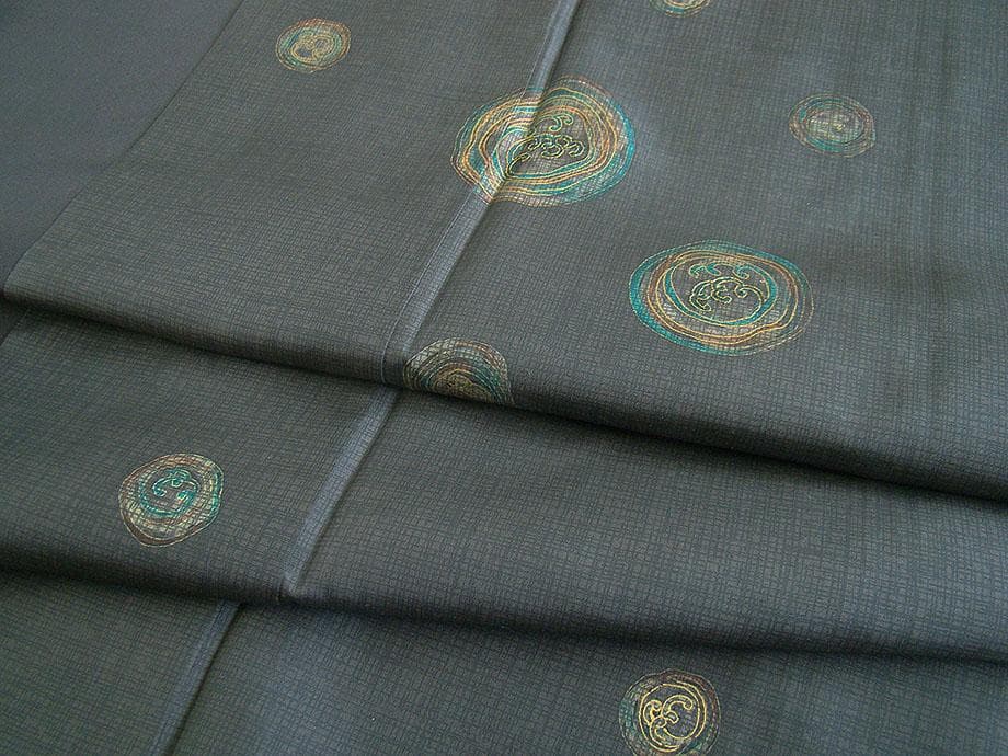 本場縞大島紬・訪問着＆紬袋帯・帯〆・帯揚げセット（正絹）仕立上り＜TT1302＞