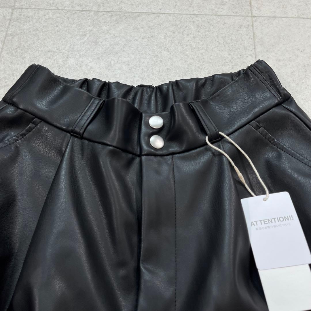 未使用タグ付【HARE】2WAY メタルカーゴパンツ レザー ブラック F