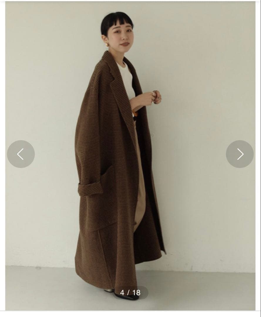 トゥデイフル　TODAYFUL オーバーチェックコート　38