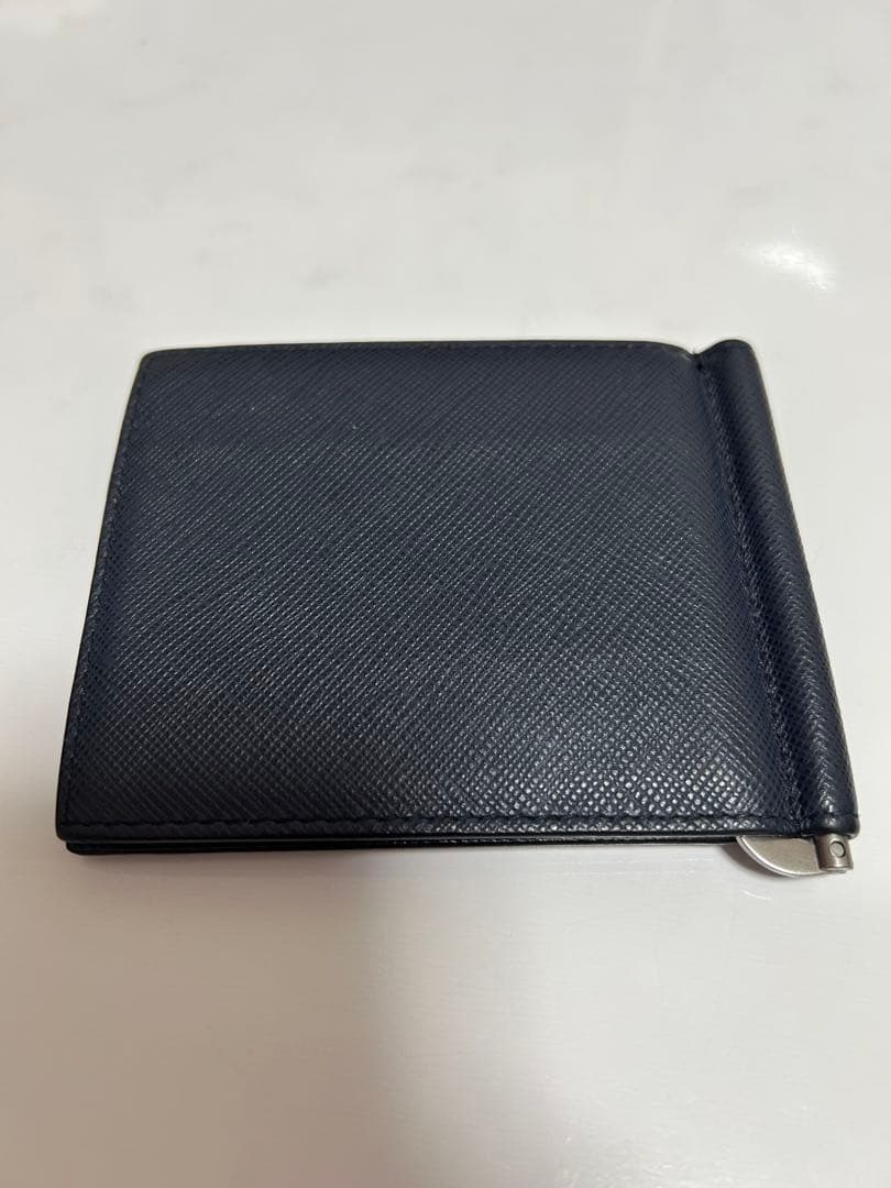 PRADA ネイビー マネークリップ 財布　ネイビー