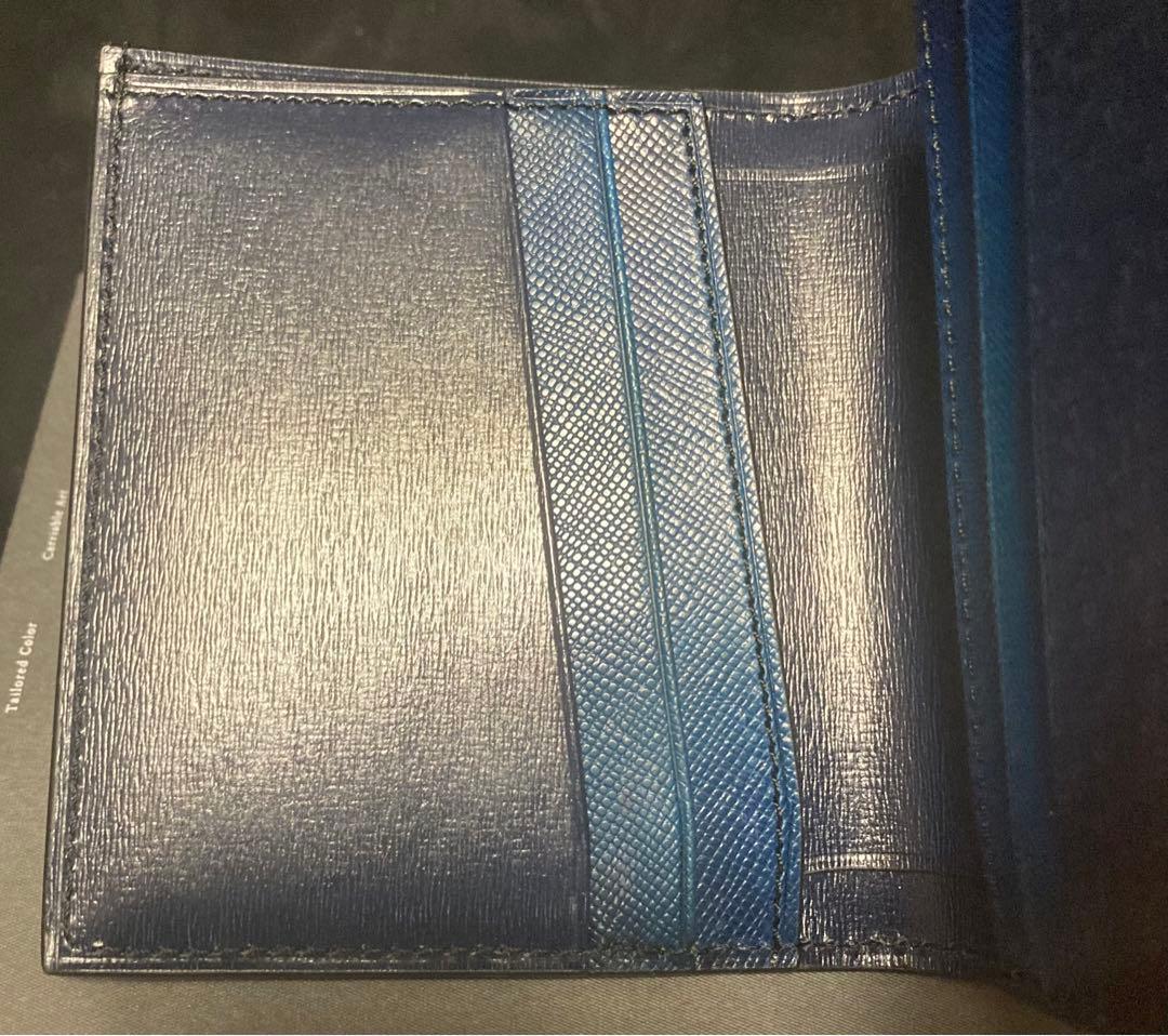 薄型2つ折り財布 Evo ブルー コンパクトウォレット ◆ YUHAKU ユハク