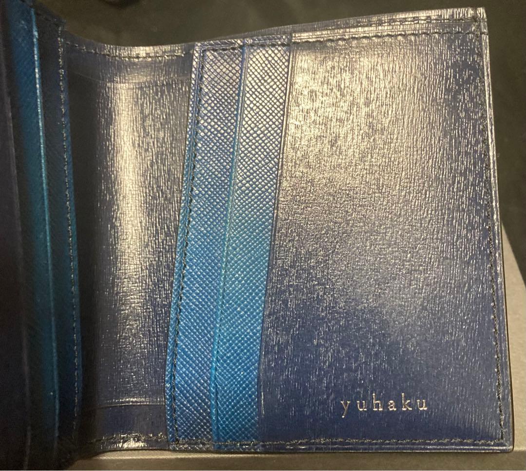 薄型2つ折り財布 Evo ブルー コンパクトウォレット ◆ YUHAKU ユハク