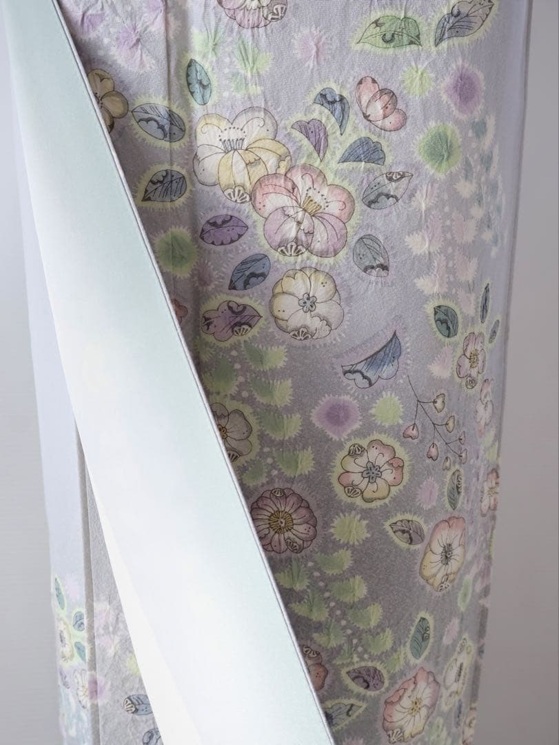 訪問着セット 辻ヶ花絞り ブルーグレー