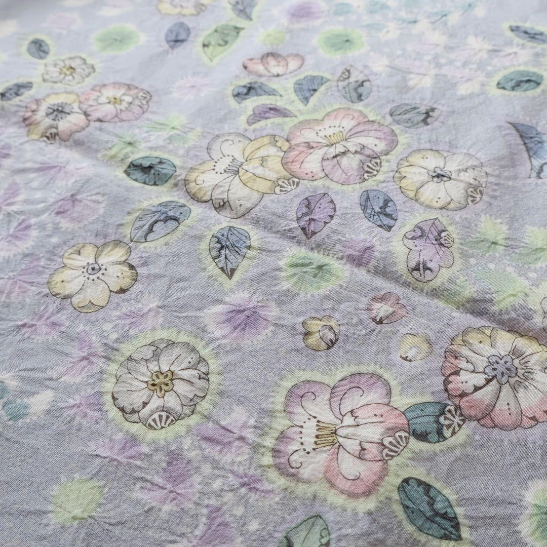 訪問着セット 辻ヶ花絞り ブルーグレー