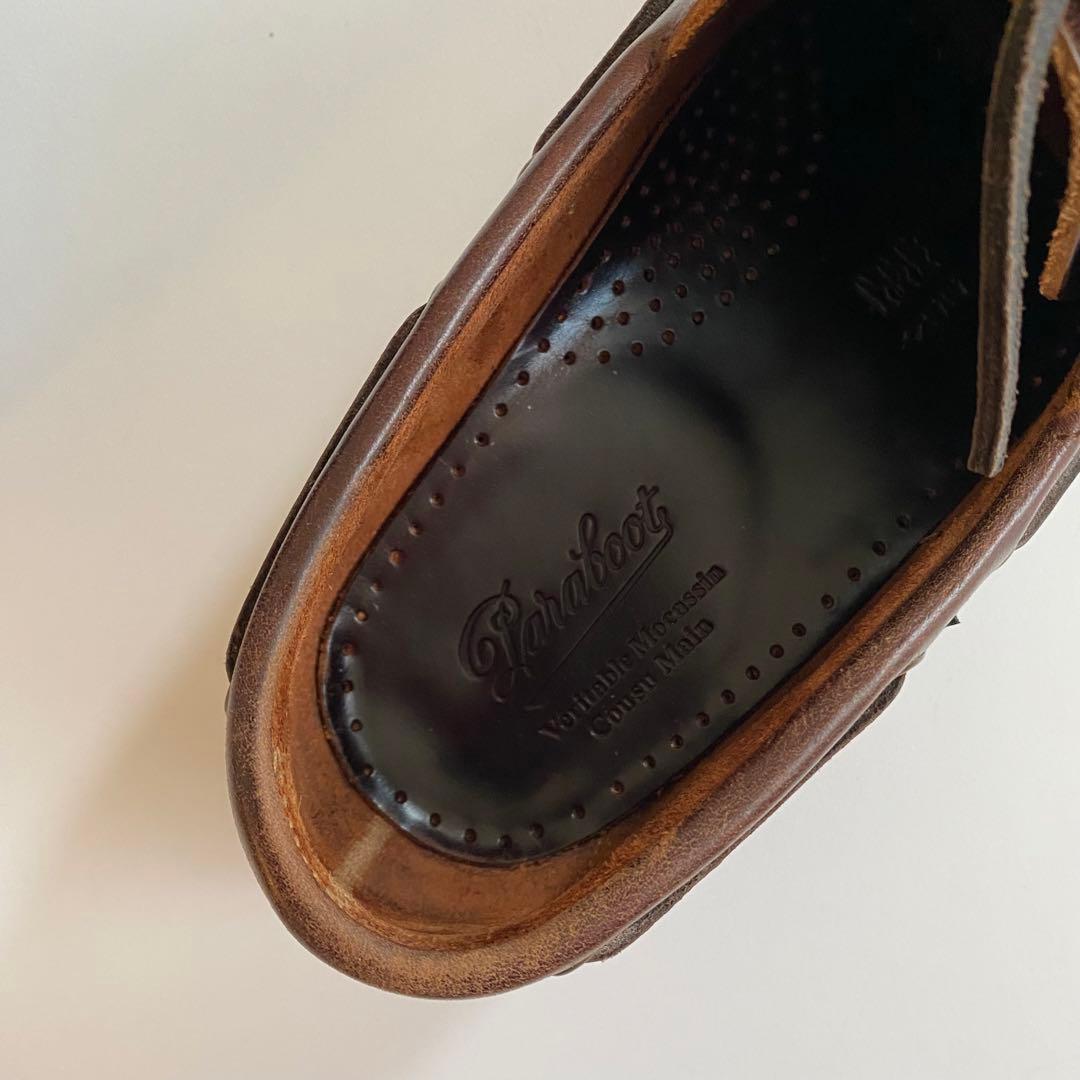 美品 paraboot birth マロン 6H デッキシューズ バース