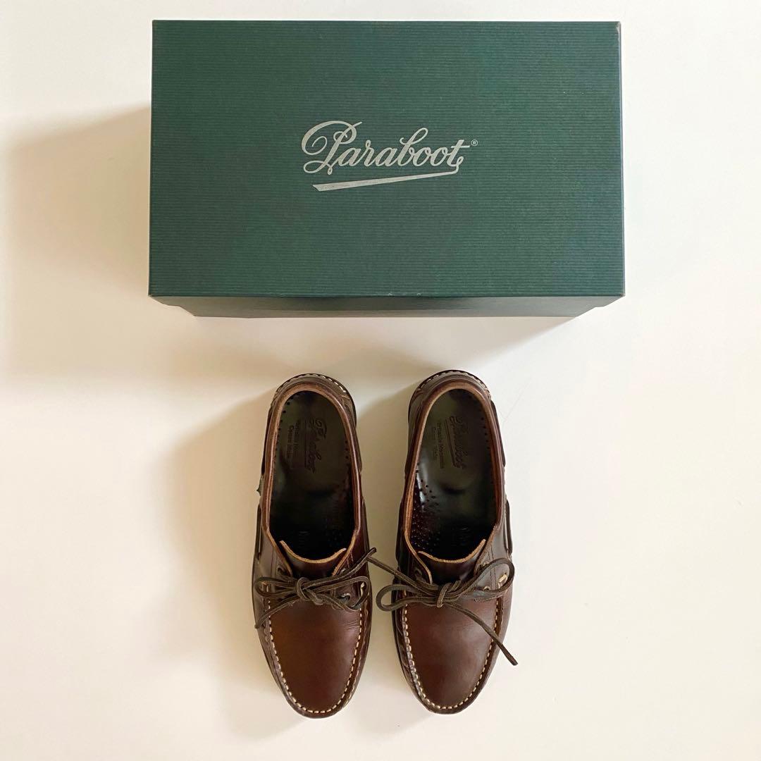 美品 paraboot birth マロン 6H デッキシューズ バース