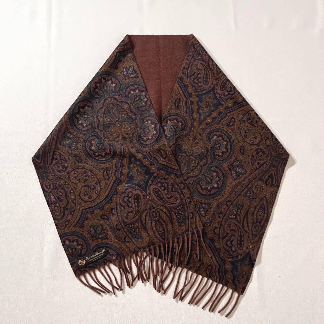 【未使用級】ロロピアーナ　カシミヤ100% マフラー　ペイズリー柄　2WAY