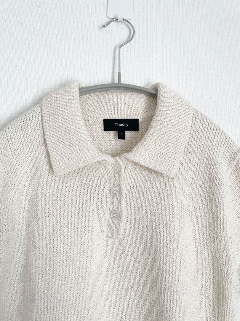 Theory セオリー　キャップスリーブ ニットポロシャツ