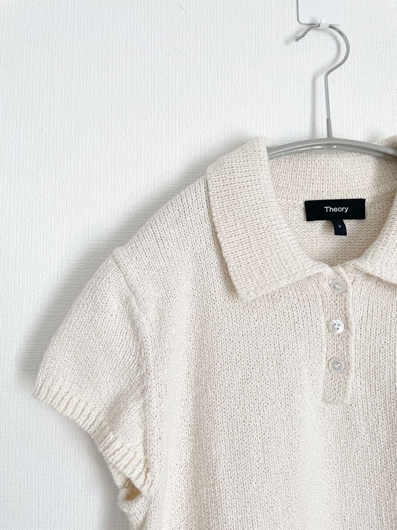 Theory セオリー　キャップスリーブ ニットポロシャツ