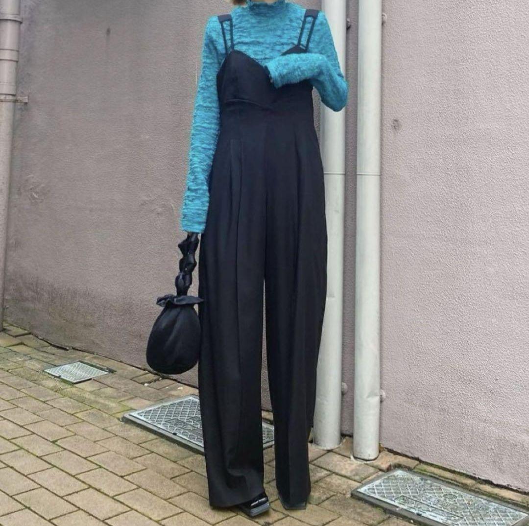 Ameri　MEDI CORD SUSPENDER WIDE PANTS