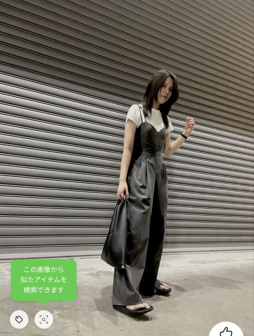 Ameri　MEDI CORD SUSPENDER WIDE PANTS