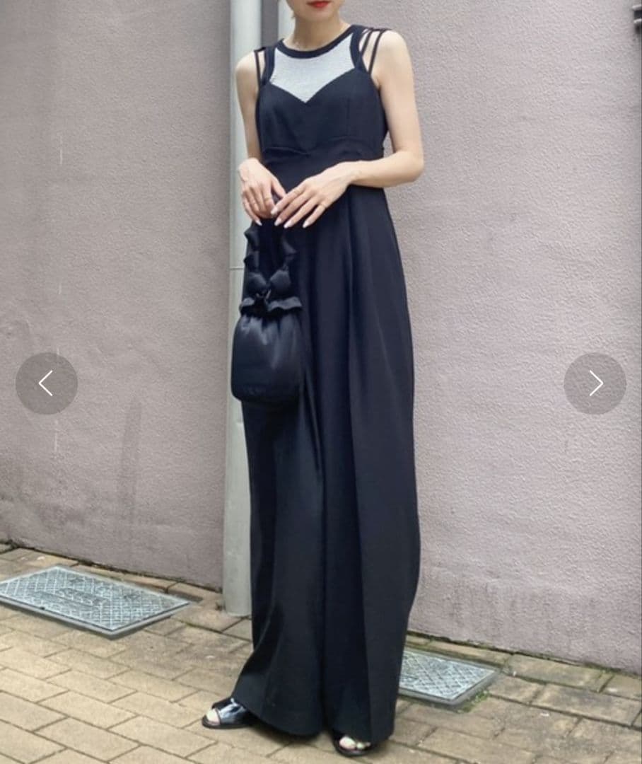 Ameri　MEDI CORD SUSPENDER WIDE PANTS