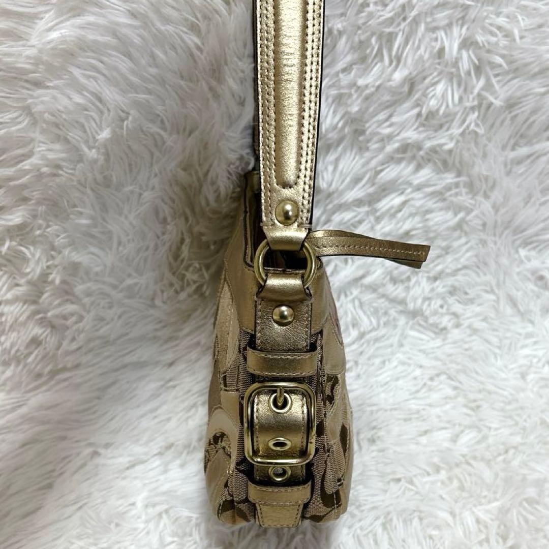 COACH コーチ パッチワーク ワンショルダーバッグ ゴールド 金色41886