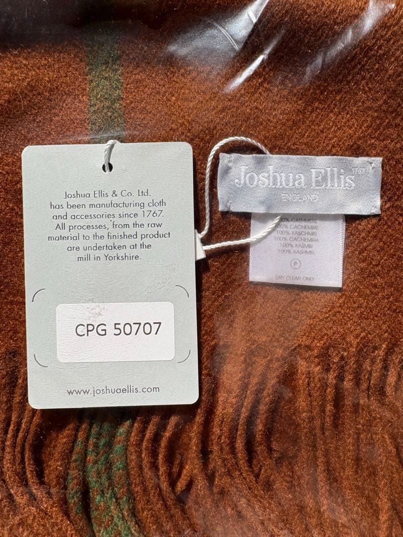 【新品】Joshua Ellis カシミヤ100%大判ストール　最終値下げ