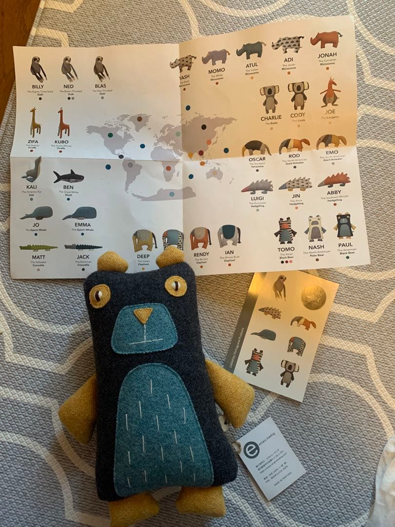【CARAPAU】ポルトガル製 ハンドメイド アニマルぬいぐるみ クマ くま