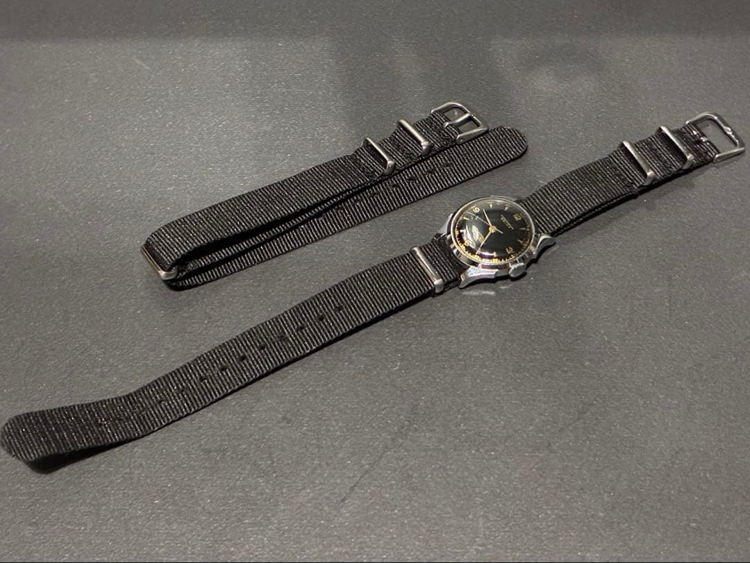 【最終】稼働良品 セイコー 手巻き クロノメーター 黒文字盤 ユニセックス腕時計