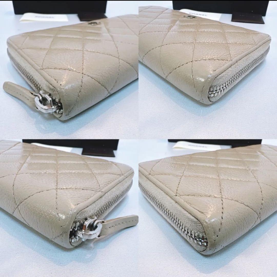 【シャネル】マトラッセ ラウンドファスナー 長財布 正規品 キャビアスキン