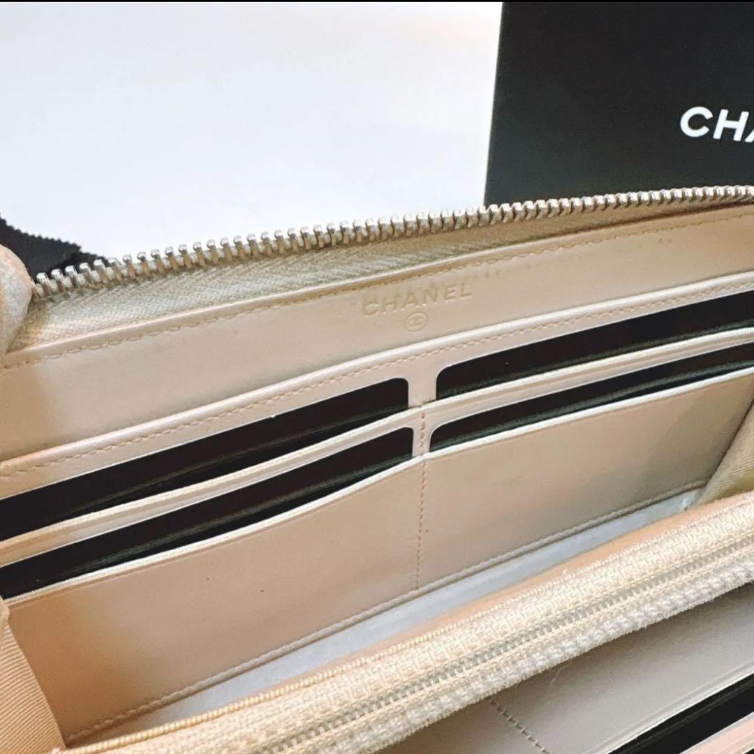 【シャネル】マトラッセ ラウンドファスナー 長財布 正規品 キャビアスキン