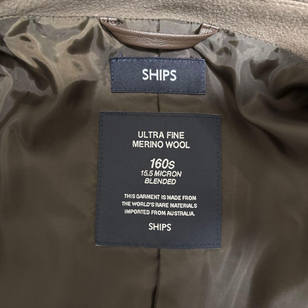SHIPS ウールコート Mサイズ ベージュ ピーコート