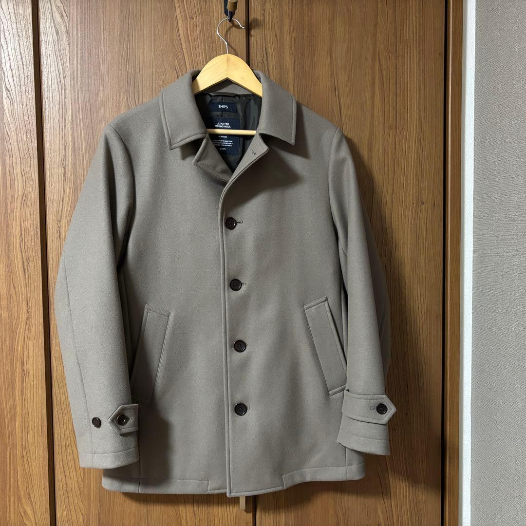 SHIPS ウールコート Mサイズ ベージュ ピーコート
