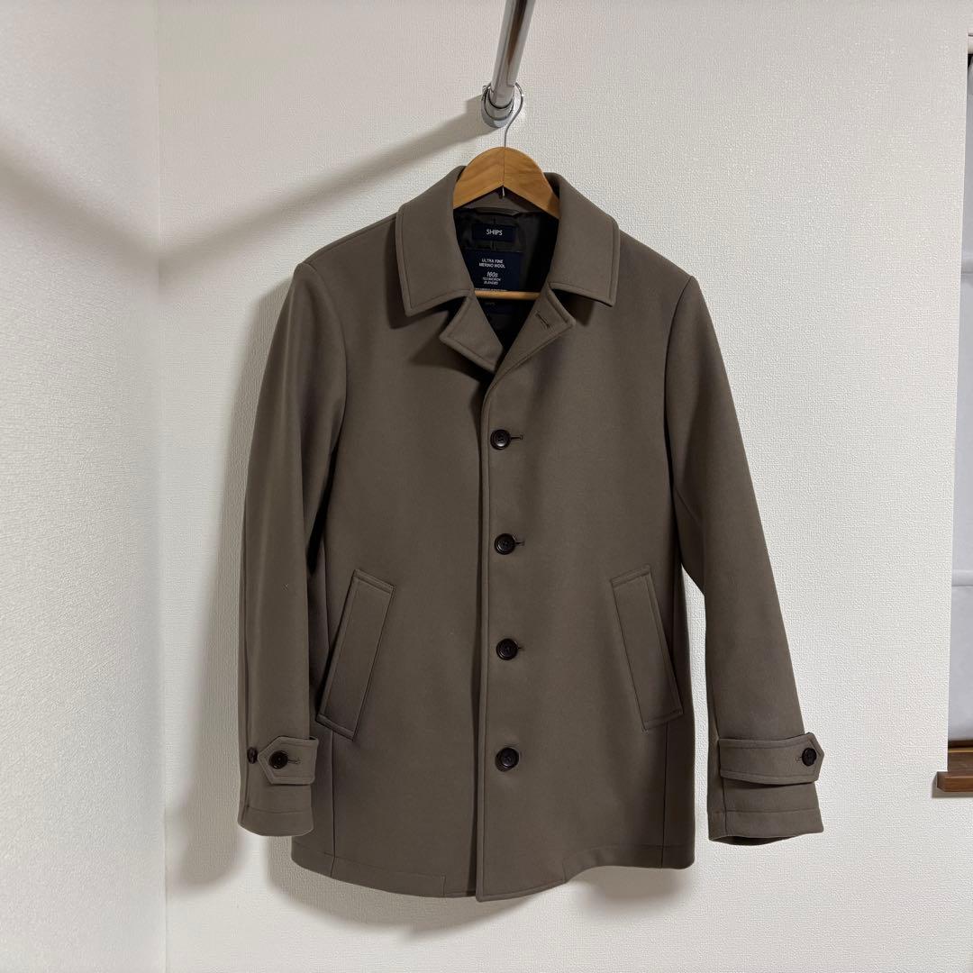SHIPS ウールコート Mサイズ ベージュ ピーコート