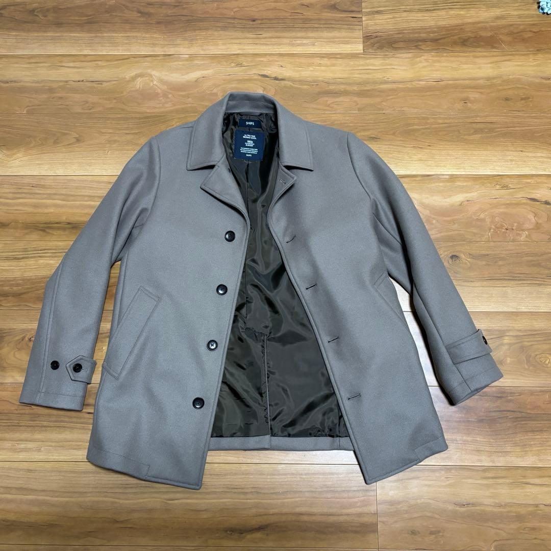 SHIPS ウールコート Mサイズ ベージュ ピーコート