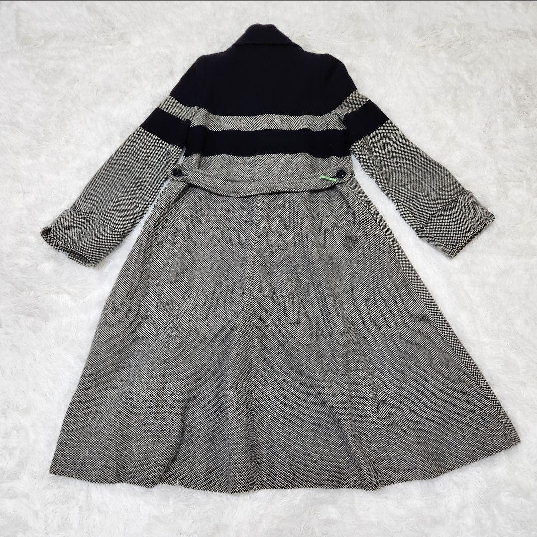 TOKYO NONNON ノンノン ロングコート ウールコート チェック 総柄