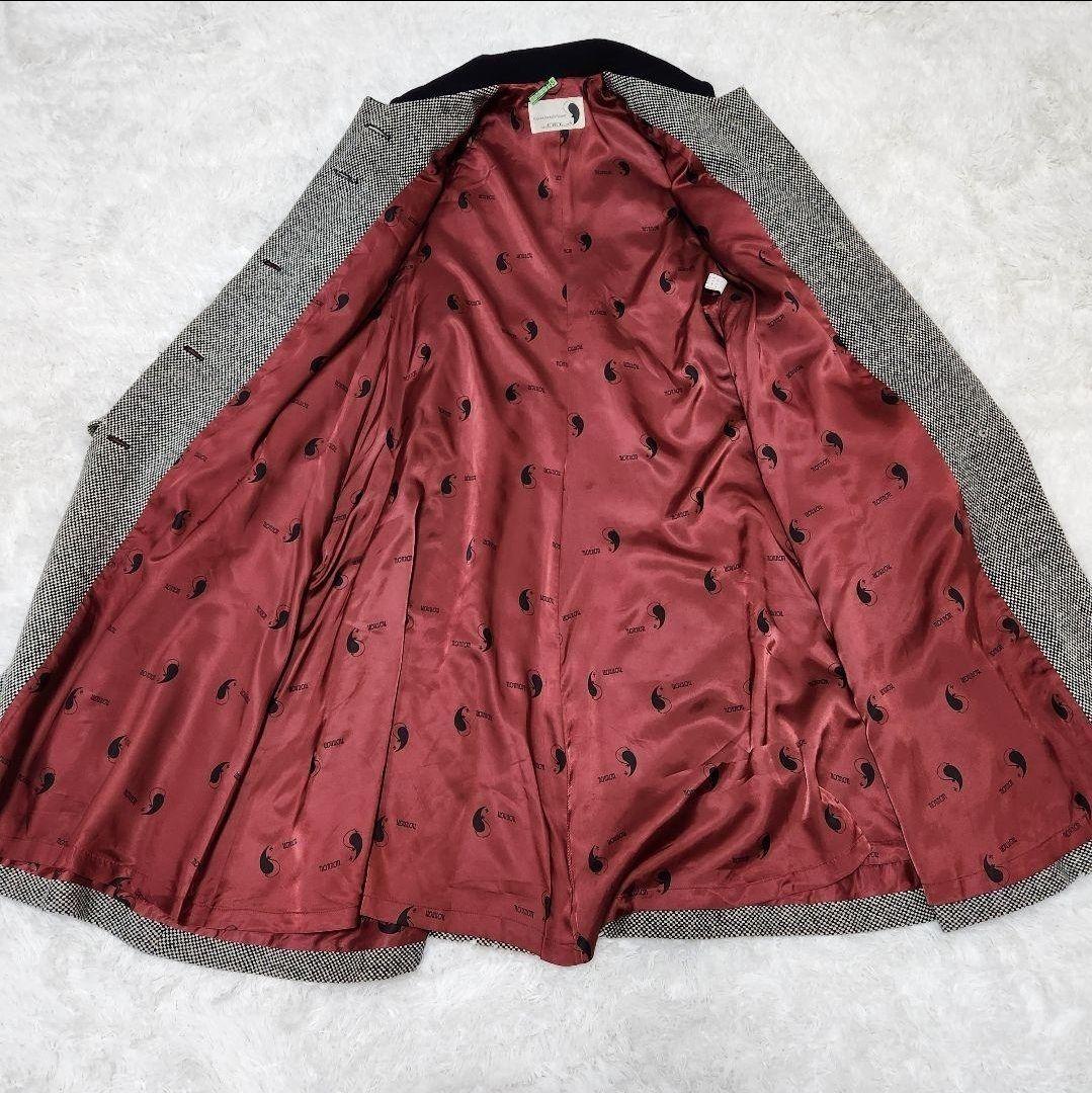 TOKYO NONNON ノンノン ロングコート ウールコート チェック 総柄