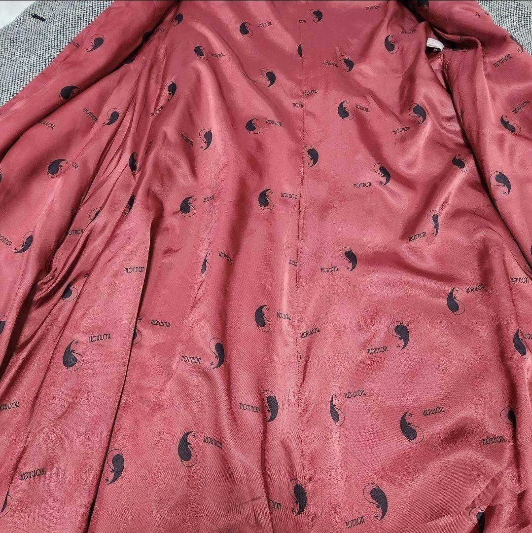 TOKYO NONNON ノンノン ロングコート ウールコート チェック 総柄