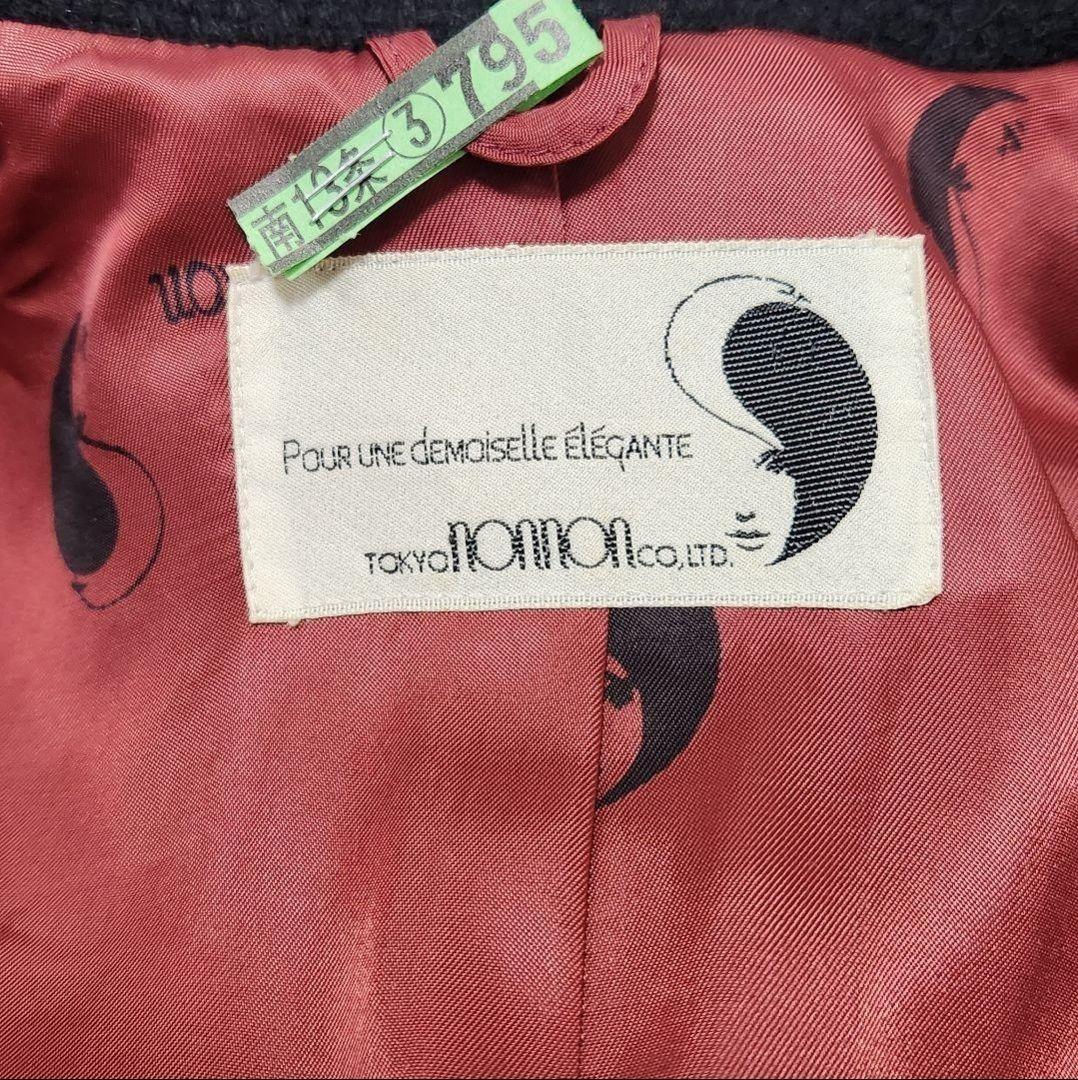 TOKYO NONNON ノンノン ロングコート ウールコート チェック 総柄