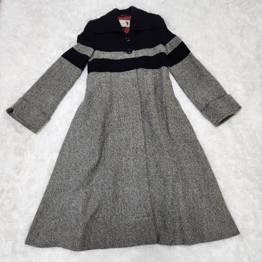 TOKYO NONNON ノンノン ロングコート ウールコート チェック 総柄