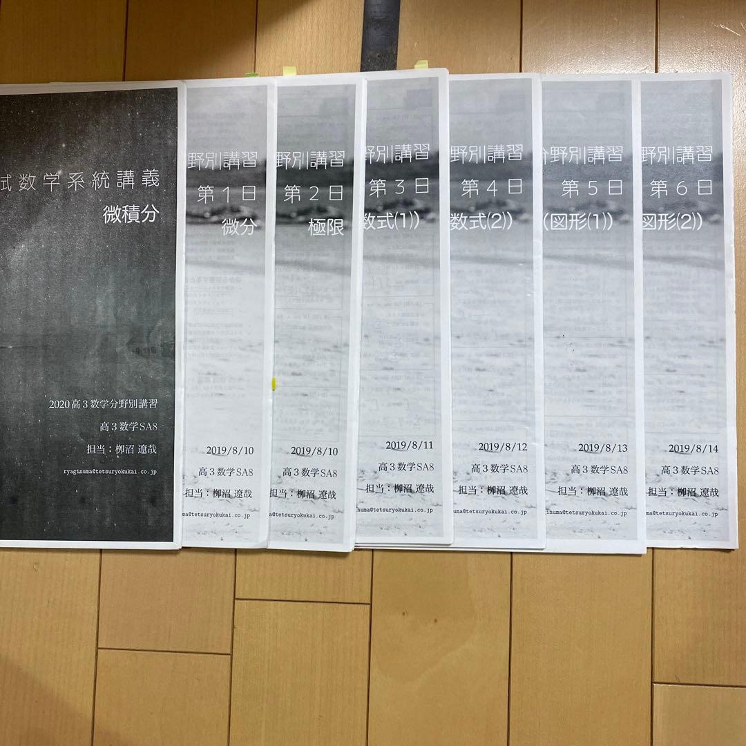 高３数学夏期分野別講習 微積分 柳沼先生オリジナルテキスト