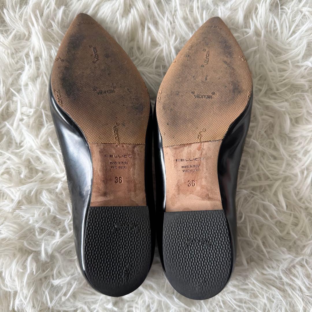 【ペリーコ】アネッリ パンプス ポインテッドトゥ レザー 36 黒