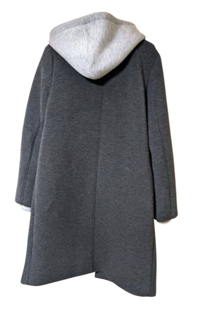 極美品　ZARA デタッチャブルフードコート ロング チェスター コントラストM