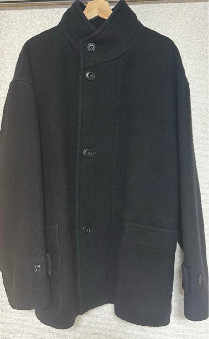 美品 LEMAIRE ルメール ウール ボクシー コート ブラック Size46