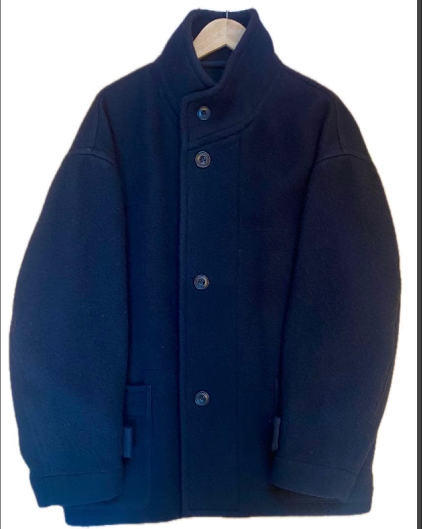 美品 LEMAIRE ルメール ウール ボクシー コート ブラック Size46