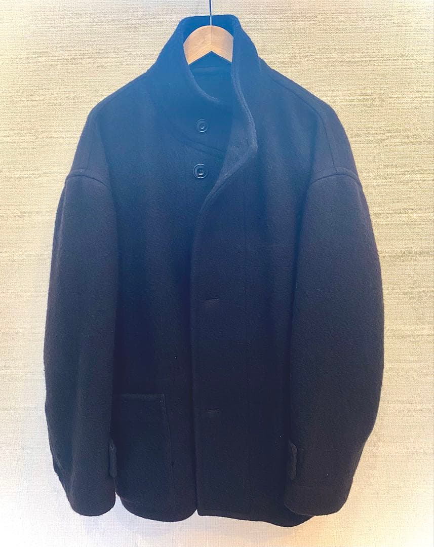 美品 LEMAIRE ルメール ウール ボクシー コート ブラック Size46