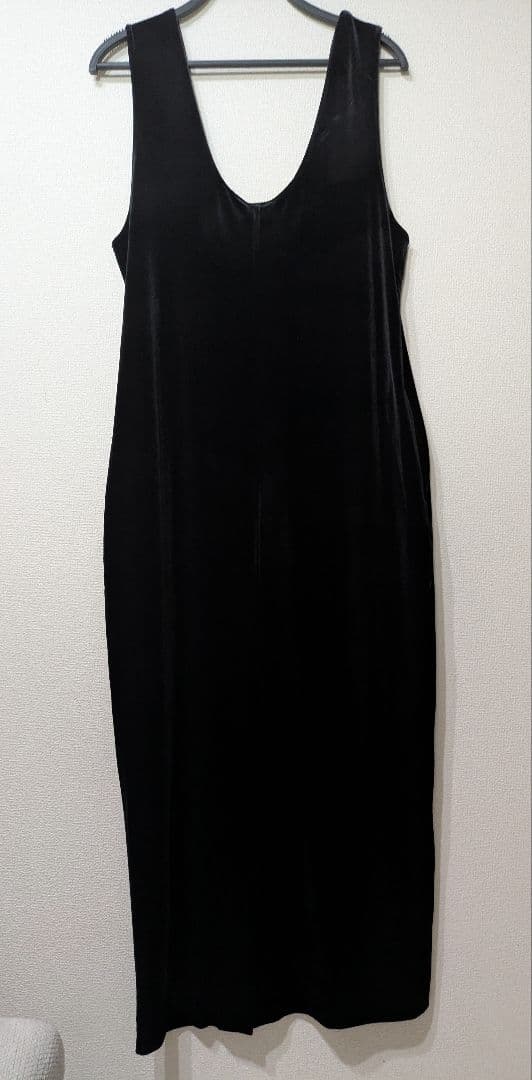 新品 ベロア ロング丈 ワンピース M 黒 おしゃれコーデ Annukアンヌーク