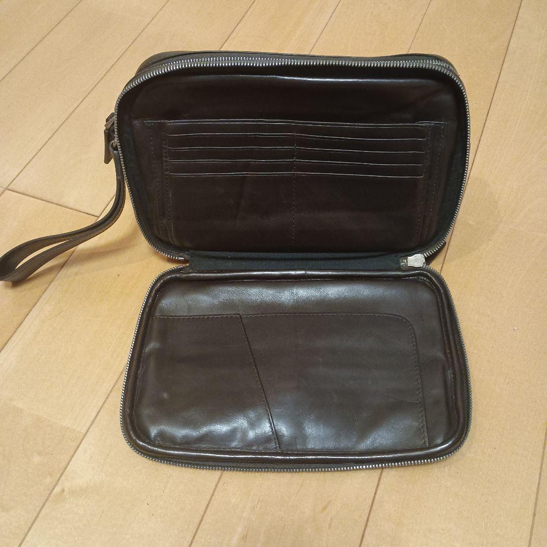 美品 BALLY バリー　セカンドバッグ　クラッチバッグ ブラウン 革 ライン