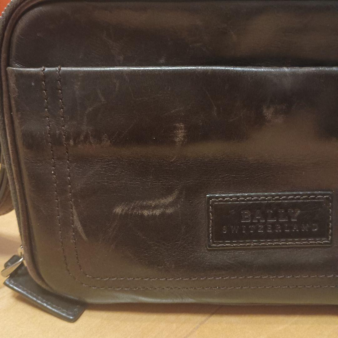美品 BALLY バリー　セカンドバッグ　クラッチバッグ ブラウン 革 ライン