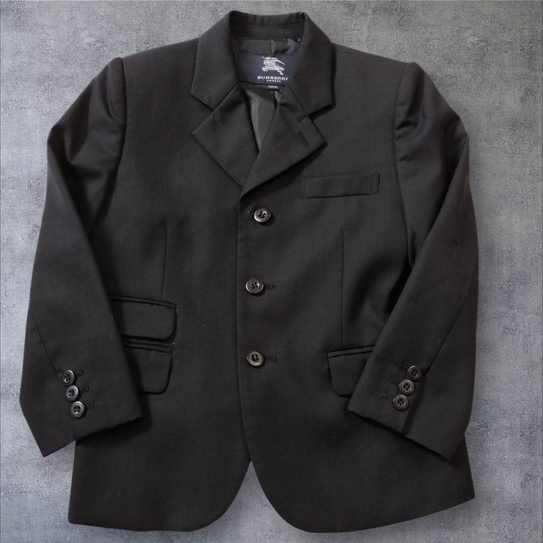 【バーバリー ロンドン】フォーマルスーツ 上下セット 120 黒 シルク混