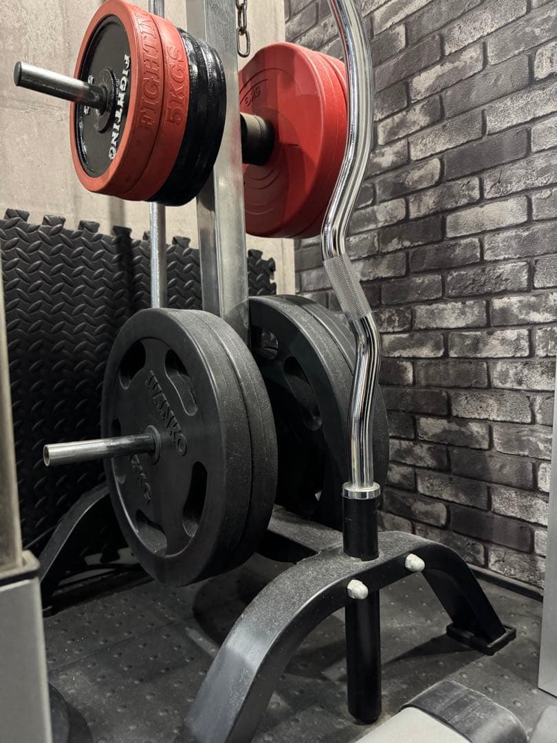 バーベルラック スチール製 重量プレート付き