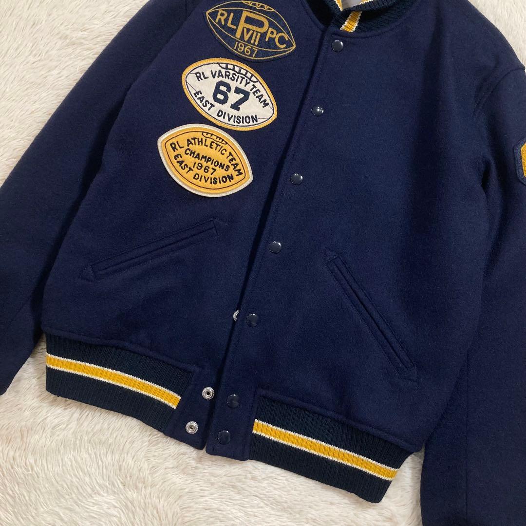 美品 ポロラルフローレン レターマンジャケット スタジャン ウール ワッペン