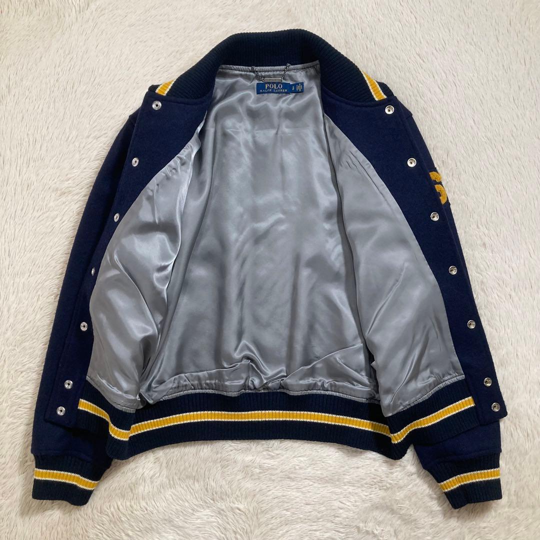 美品 ポロラルフローレン レターマンジャケット スタジャン ウール ワッペン
