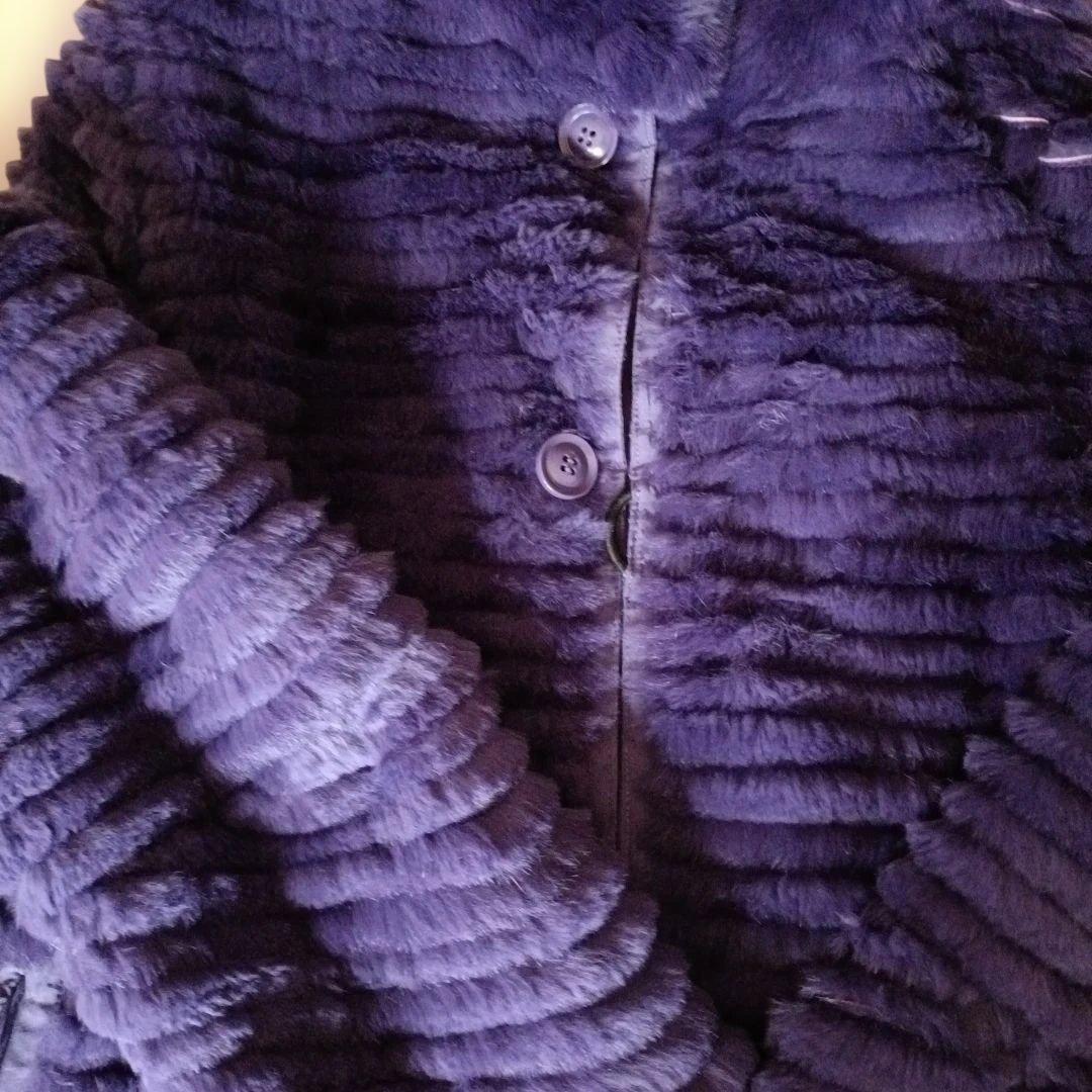 美品！ARBORENTE パープル ラビット リバーシブルコート