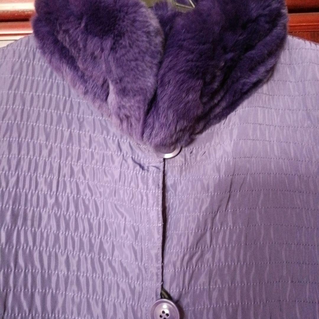 美品！ARBORENTE パープル ラビット リバーシブルコート