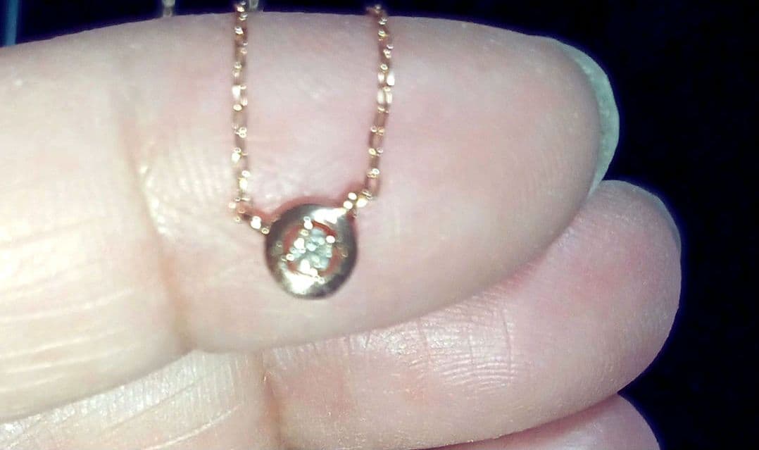 C*a様 K10 0.03カラット 無色透明ダイヤモンド ネックレス ピンクゴー